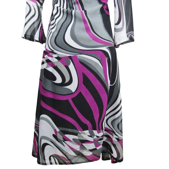 VTG 70s Groovy M L Mod Psychedelic WHIMSIGOTH Hippie Witchy Midi Purple Dress - Picture 9 of 11